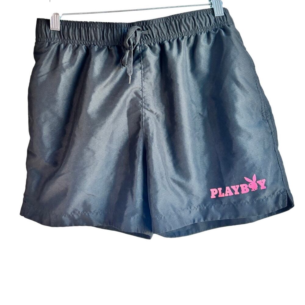 Playboy PacSun Black Swim Trunks Shorts Men’s Medium Lined Logo